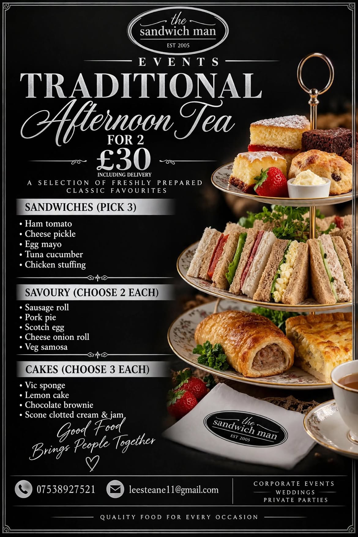 Afternoon Tea for Two — £30.00 for two (delivery included)