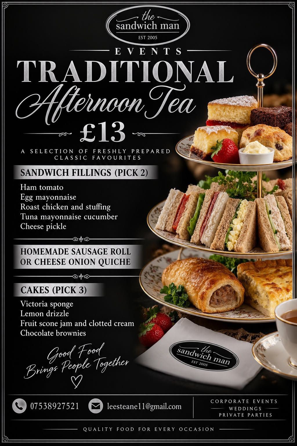 Traditional Afternoon Tea — £13.00 per person